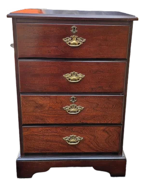 1990s Bombay Furniture Late 20th Century Chippendale Mahogany 2-Drawer Filing Cabinet