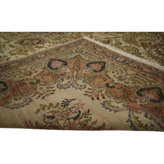 Vintage Persian Tabriz Rug - 09'08 x 13'03 For Sale - Image 4 of 5