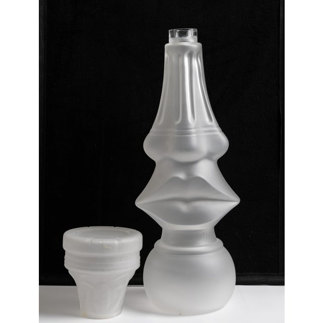 Very scarce large pressed/molded glass sculpture by Salvador Dali, depicting a nose and lips in white frosted glass...