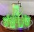 Canary Yellow Early 20th Century Rare Northwood Opalescent Daffodil Uranium Glass Pitcher & Six Glasses Water Lemonade Set For Sale - Image 8 of 10