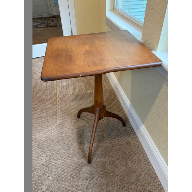 Vintage Shaker Candle Stand Table For Sale - Image 4 of 11