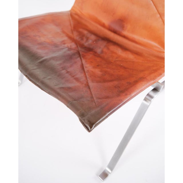 PK22 Easy Chair in Patinated Cognac Leather by Poul Kjærholm for E. Kold Christensen, 1950s For Sale - Image 8 of 16