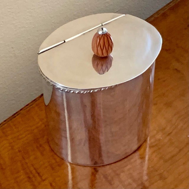 Traditional Small Oval Silver Plate Tea Caddy For Sale - Image 3 of 12