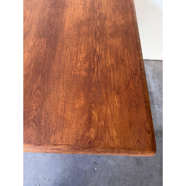 Brown Mid Century Modern Danish Oak Dining Table Scandinavian Design 1960s For Sale - Image 8 of 10
