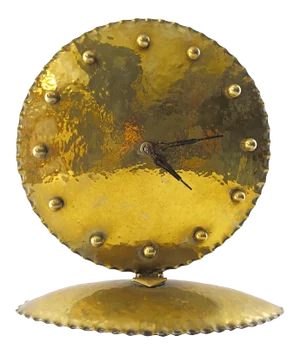 Antique Amsterdamse School Style Brass Table Clock from Jacob Palmtag