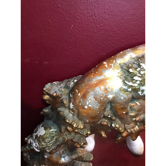 VintageGold Leaf Distress Cherub Mirror For Sale - Image 4 of 8