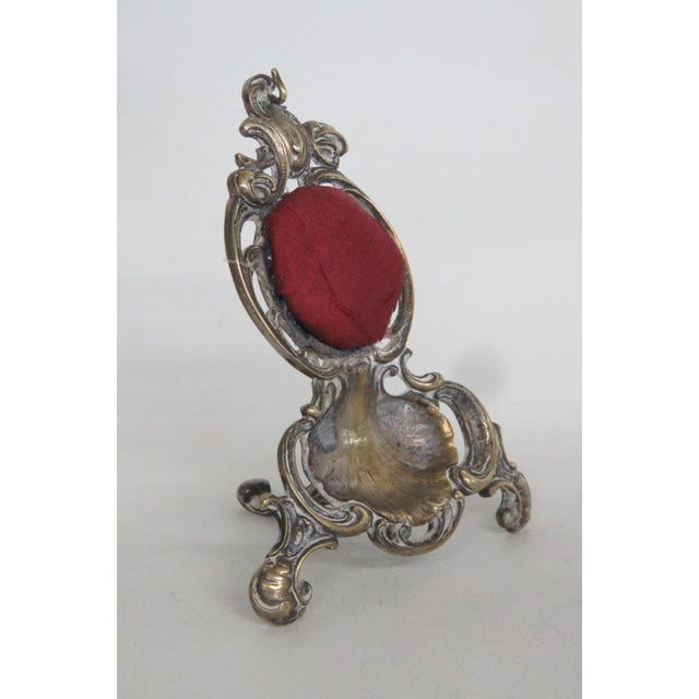 Rococo Style Brass Tone Pocket Watch Holder Stand Shell Scrollwork Motif 5169b For Sale - Image 14 of 16