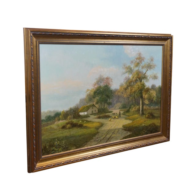 Charming 20th century impressionist pastoral landscape painting by L Stepano, signed lower right. The oil painting...