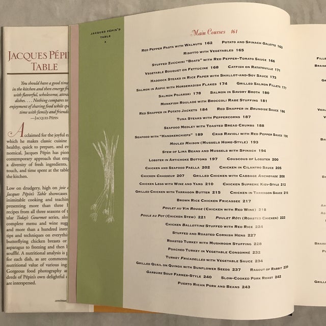 1995 Jacques Pepin 39 S Table First Edition Cookbook