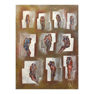 Matthias Alfen, Matthias Alfen German Sculptor Modern Expressionist Painting Psychogram For Sale