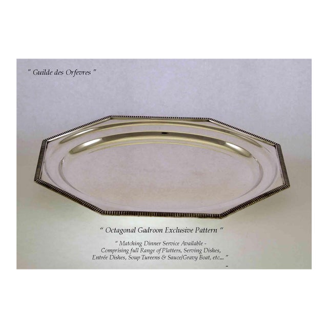 Reference # FC 714 Photo 163 bis Description: Silver Octagonal Oval Platter 14 in. with Gadroon Applied Border Pattern :...