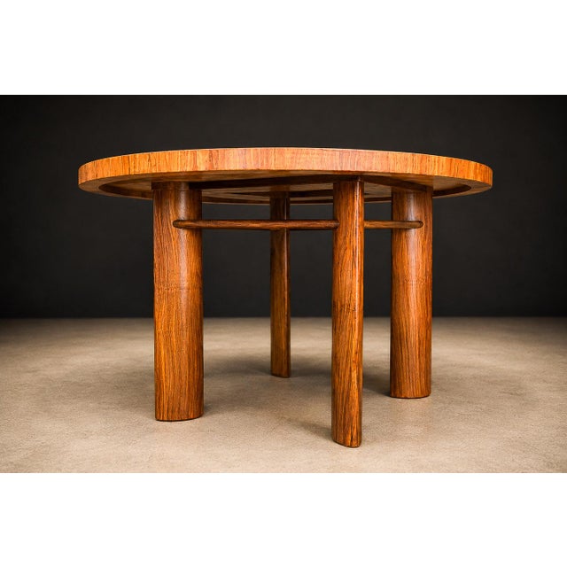 Round Dining Table in Caviúna Wood by Joaquim Tenreiro, Brazil, 1950s For Sale - Image 9 of 18