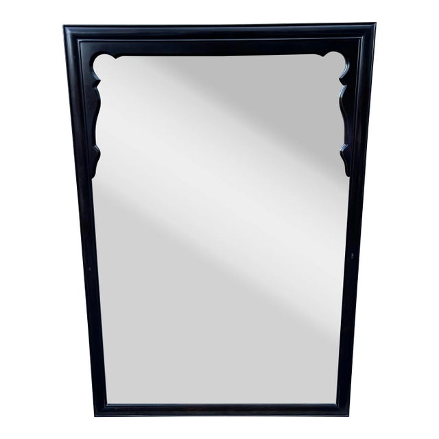 1970s Century Furniture Chin Hua by Raymond K Sabota Black Ebonized Asian Style Mirror For Sale