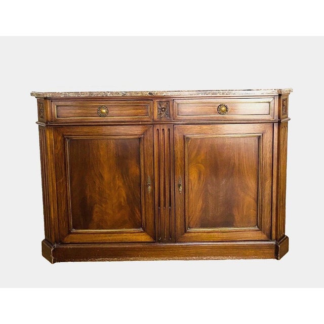 Brown Directoire Style Mahogany and Veneer Buffet, 1800s For Sale - Image 8 of 9