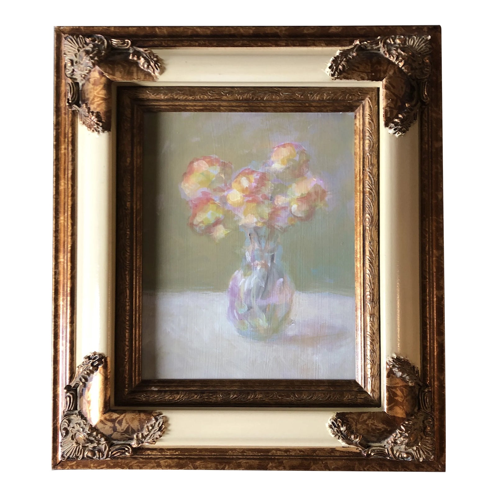 Original Contemporary Impressionist Still Life Painting Frame | Chairish