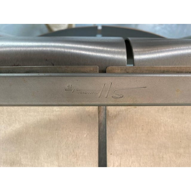 Gray Modernist Architectural Stainless Steel Dining Chairs, 1980s, Set of 4 For Sale - Image 8 of 14