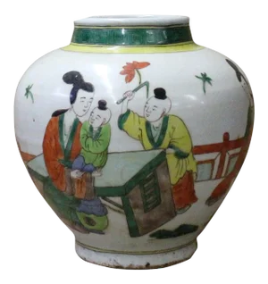 Chinese Oriental People Scenery Graphic Ceramic Vase