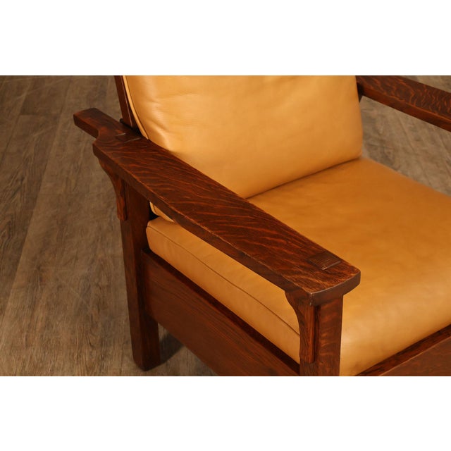 Gustav Stickley Antique Mission Oak Morris Chair Model 346 For Sale - Image 9 of 18