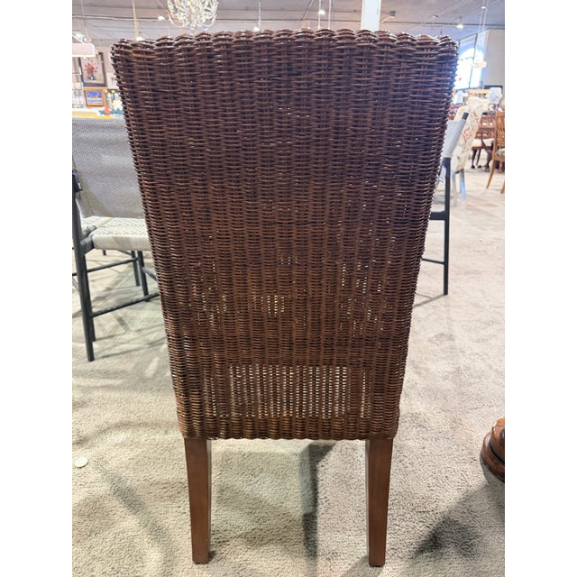 Wood Glass Top Table With Four Rattan Chairs For Sale - Image 7 of 9