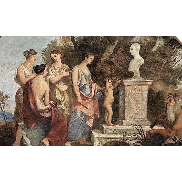Beautiful Detached Fresco shaped in Octagonal Form designed by a Roman Master of the beginning of 19th century. In...