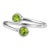 Natural Peridot Double Gemstone Ring, Dainty Minimalist Stacking August Birthstone Ring Us 7 For Sale