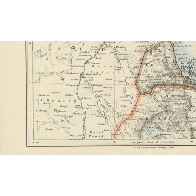 Black Red Sea Map by W. & A.K. Johnston, 1895 For Sale - Image 8 of 11