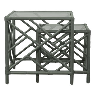 Chippendale Nesting Tables - Evergreen For Sale