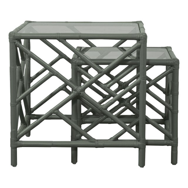 Chippendale Nesting Tables - Evergreen For Sale