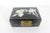 Vintage Black Lacquered Wood Jewelry Box With Inlaid Mother of Pearl Shell and Brass Details For Sale - Image 9 of 11