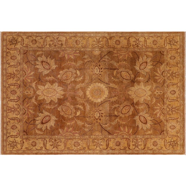 1980s Vintage Rustic Gold Wool Rug For Sale - Image 9 of 10