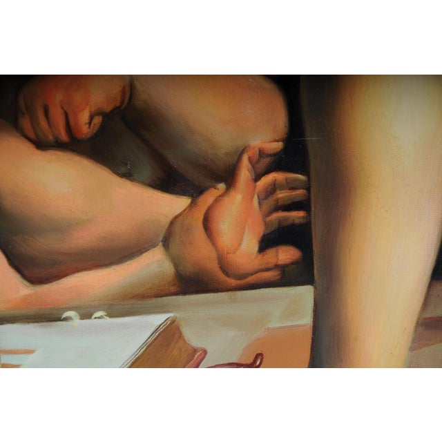 F. Mazzola alias Parmigianino, Amor Carving Bow, Oil on Canvas For Sale - Image 7 of 18