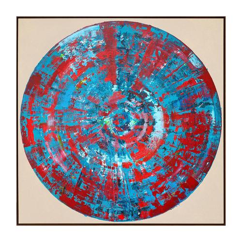 Bernhard Lang, Red Blue Circle, Painting on Canvas, Framed For Sale - Image 12 of 12