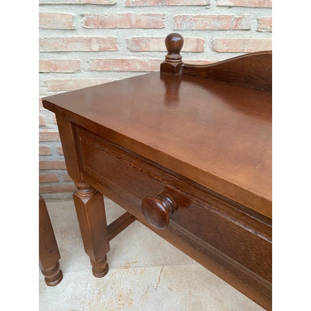 Brown 20th Century French Nightstands with One Drawer, 1950s, Set of 2 For Sale - Image 8 of 18