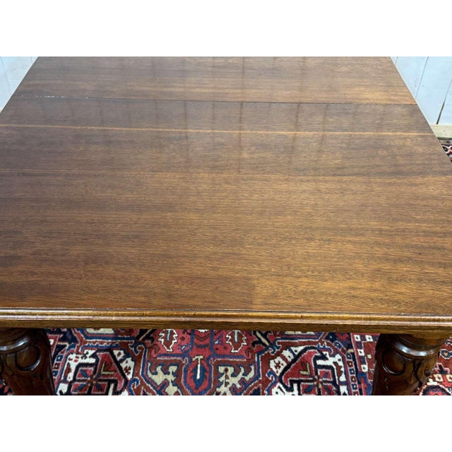 Victorian English Mahogany Table with 3 Extension Leaves, 1950s For Sale - Image 15 of 18