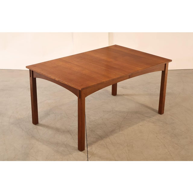 High Quality American Made Stickley Mission Collection Harvey Ellis Inlaid Oak Extendable Dining Table Featuring Solid Oak...