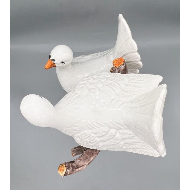 Oversized Vintage Capodimonte Lovebirds Sculpture – Italian Ceramic Doves Figurine For Sale In Houston - Image 6 of 11