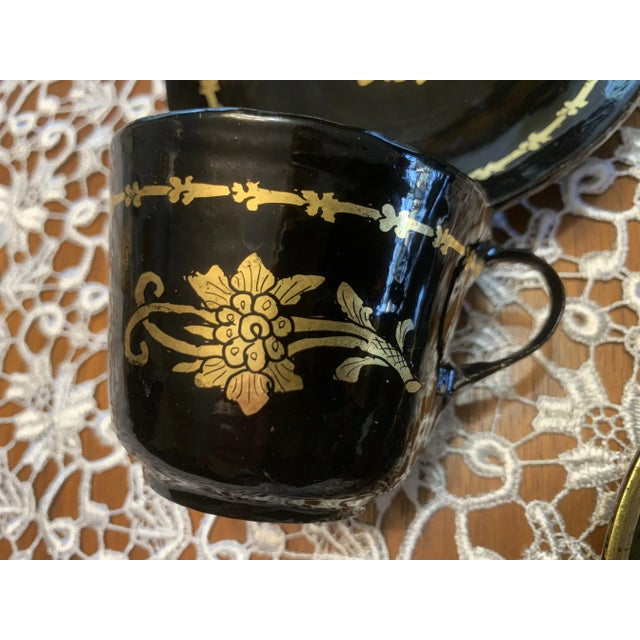 Lacquerware Cups and Saucers, 1960s, Set of 14 For Sale - Image 6 of 18