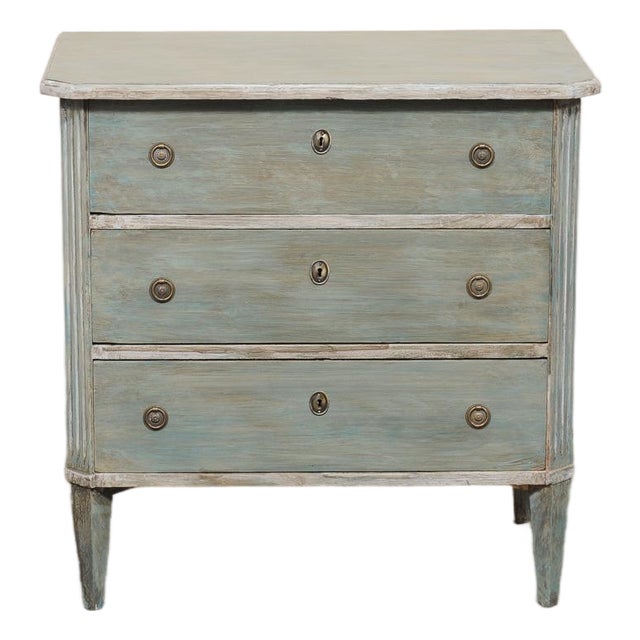 Mid 20th Century Swedish Blue/Green Chest For Sale