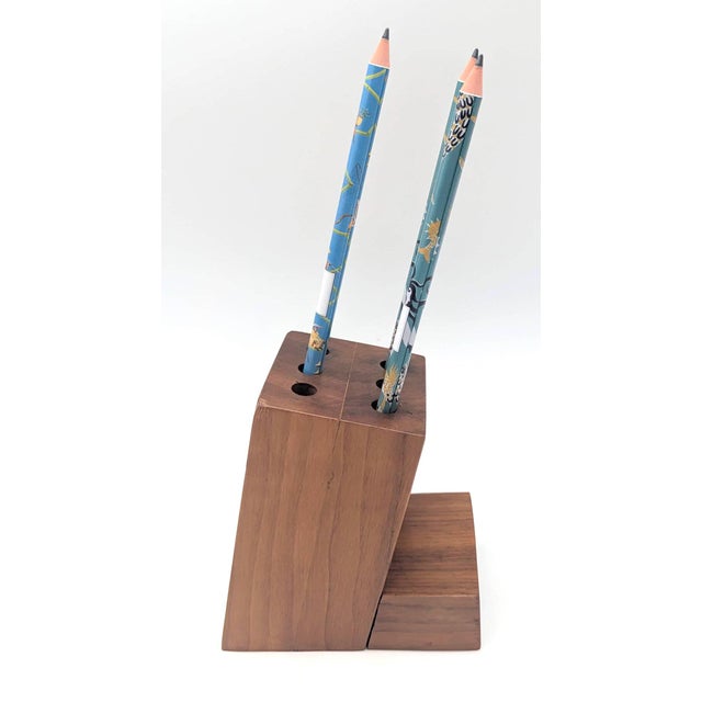 Mid-Century Modern Mid 20th Century Staved Walnut Wood Pencil Holder For Sale - Image 3 of 10