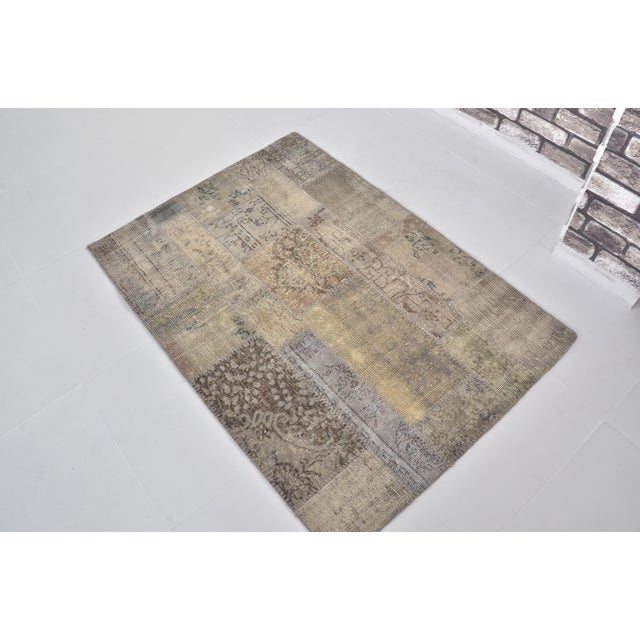 Turkish Grey Vintage Area Rug For Sale - Image 3 of 10