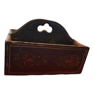 Mid 18-19th Century Norwegian Silverware Box With Rosemalling For Sale