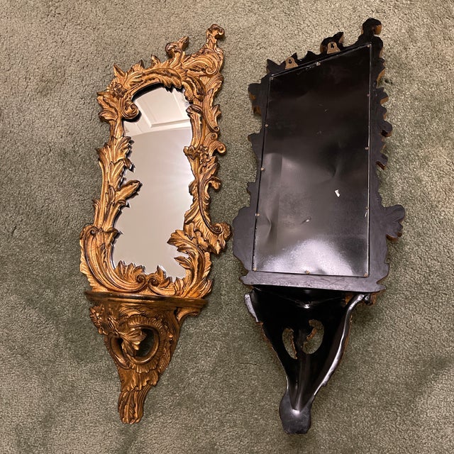 Glass Louis XV Asymmetrical Wall Sconce Shelf - a Pair For Sale - Image 7 of 7