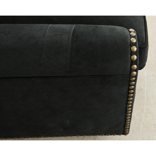 Black Ralph Lauren Italian Vegan Suede Colorado Club Chair For Sale - Image 8 of 18