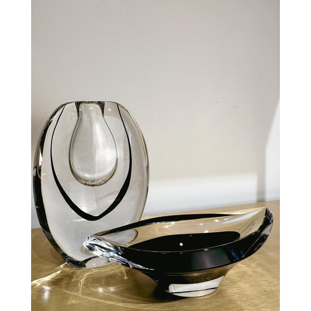 Vintage Contour Vase and Bowl by Vicke Lindstrand for Kosta, 1950s, Set of 2 For Sale - Image 6 of 6