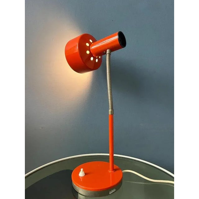 Mid-Century Modern Desk Lamp in Orange from Hustadt Leuchten For Sale - Image 4 of 11