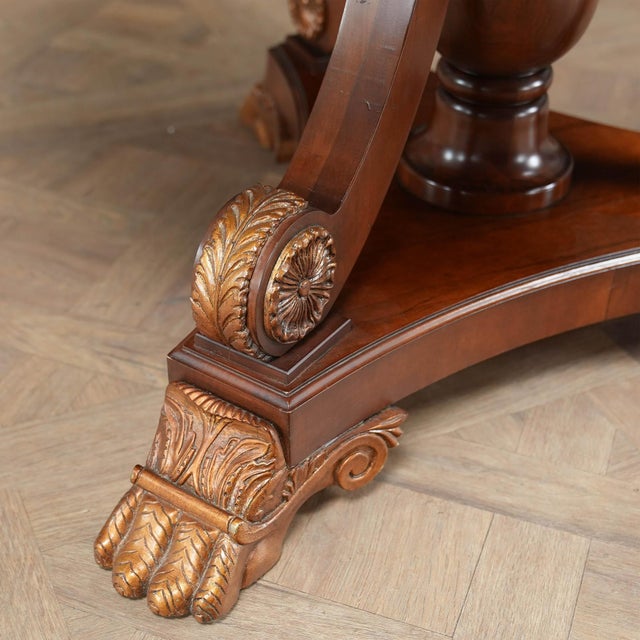Wood Vintage Marble Top Center Table For Sale - Image 7 of 8