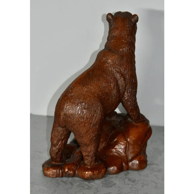 Rustic Handcrafted Grizzly Bear Sculpture Figurine Red Mill 1988 For Sale - Image 3 of 12