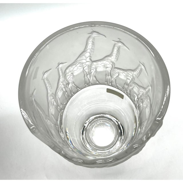 Large Frosted Lead Crystal Vase with Giraffes from Nachtmann, 1990s For Sale - Image 10 of 14