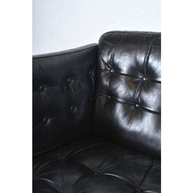 Danish Black Leather Lounge Armchair from Mogens Hansen, Denmark, 1960s For Sale - Image 16 of 18