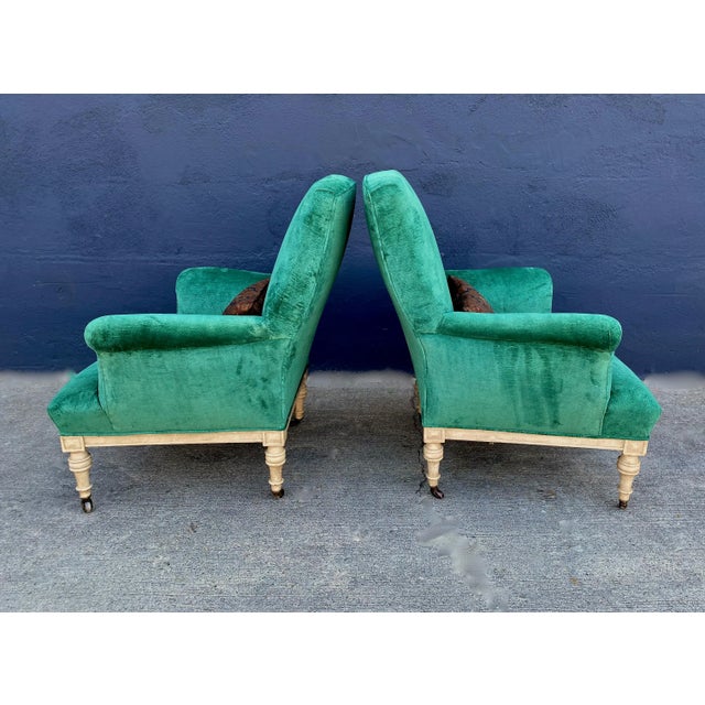 Mid 19th Century Pair William IV Club Chairs, Style of Howard & Sons For Sale - Image 5 of 11